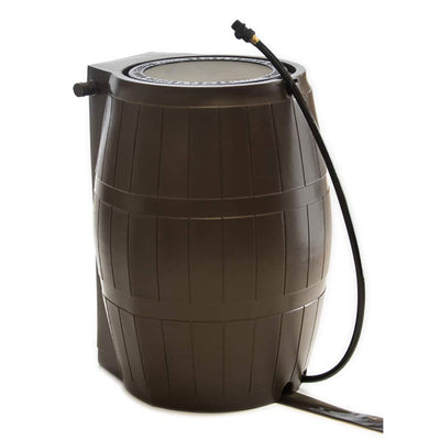 FCMP Outdoor 45-Gallon BPA Free Home Rain Water Catcher Barrel, Brown (Used)