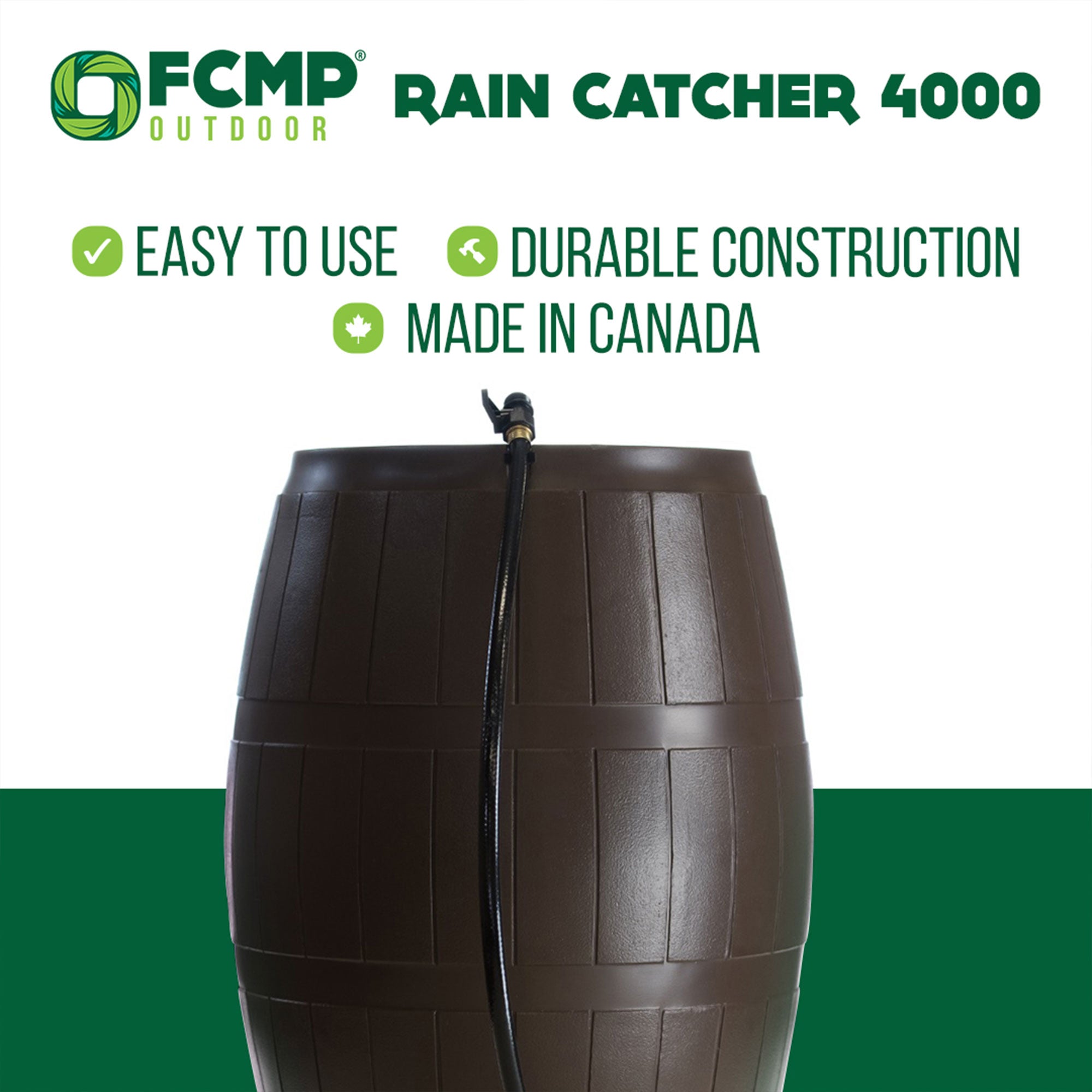 FCMP Outdoor 45-Gallon BPA Free Home Rain Water Catcher Barrel, Brown (Used) - VMInnovations