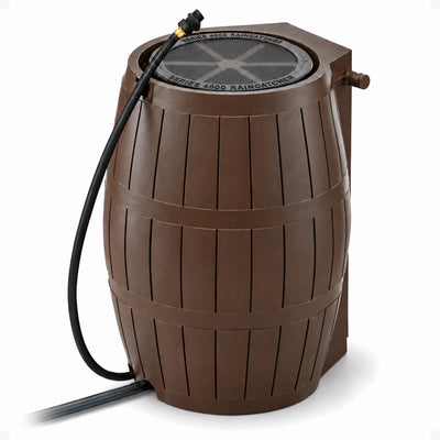 FCMP Outdoor 45-Gallon BPA Free Home Rain Water Catcher Barrel, Brown (Damaged)
