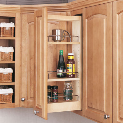 Rev-A-Shelf 448-WC-5C 5-Inch Wood Pull Out Cabinet Organizer, Maple (Open Box)