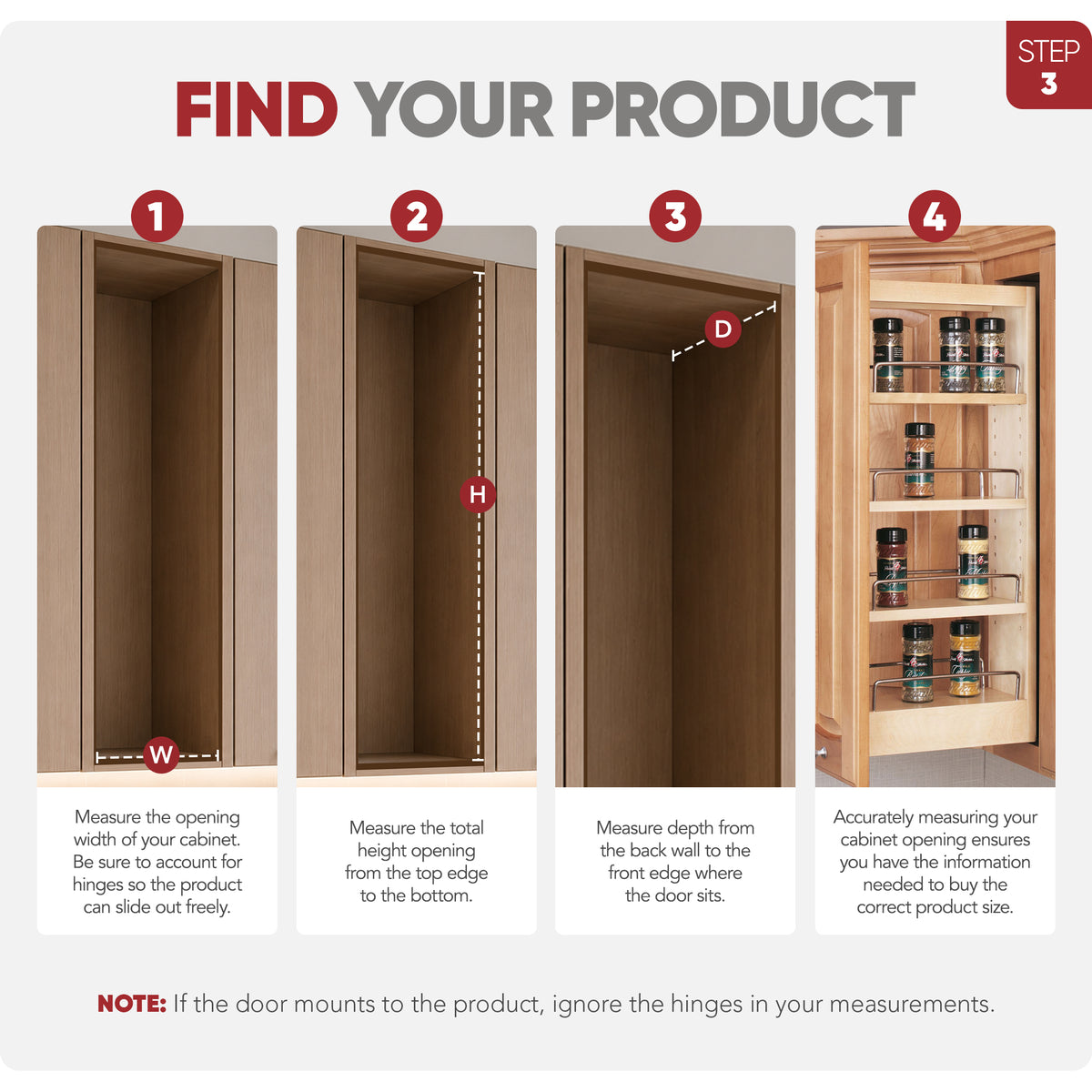 Rev-A-Shelf 448-WC-5C 5" Wood Pullout Wall Cabinet Organizer (Open Box)(3 Pack)