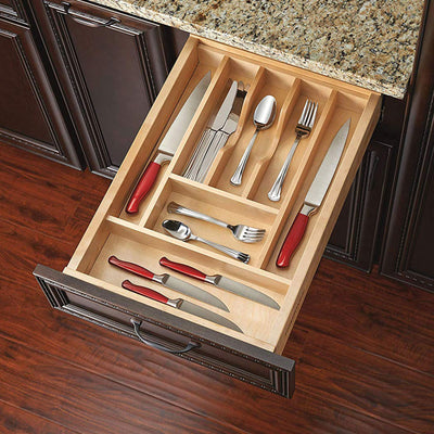 Rev-A-Shelf 4WCT-1SH Wood Cutlery 7 Compartment Tray Cabinet Insert (Open Box)