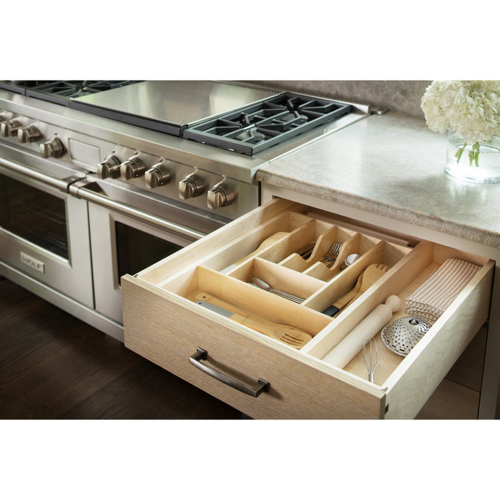 Rev-A-Shelf 7 Cutlery Compartment Tray Cabinet Insert Short, Wooden, 4WCT-1SH