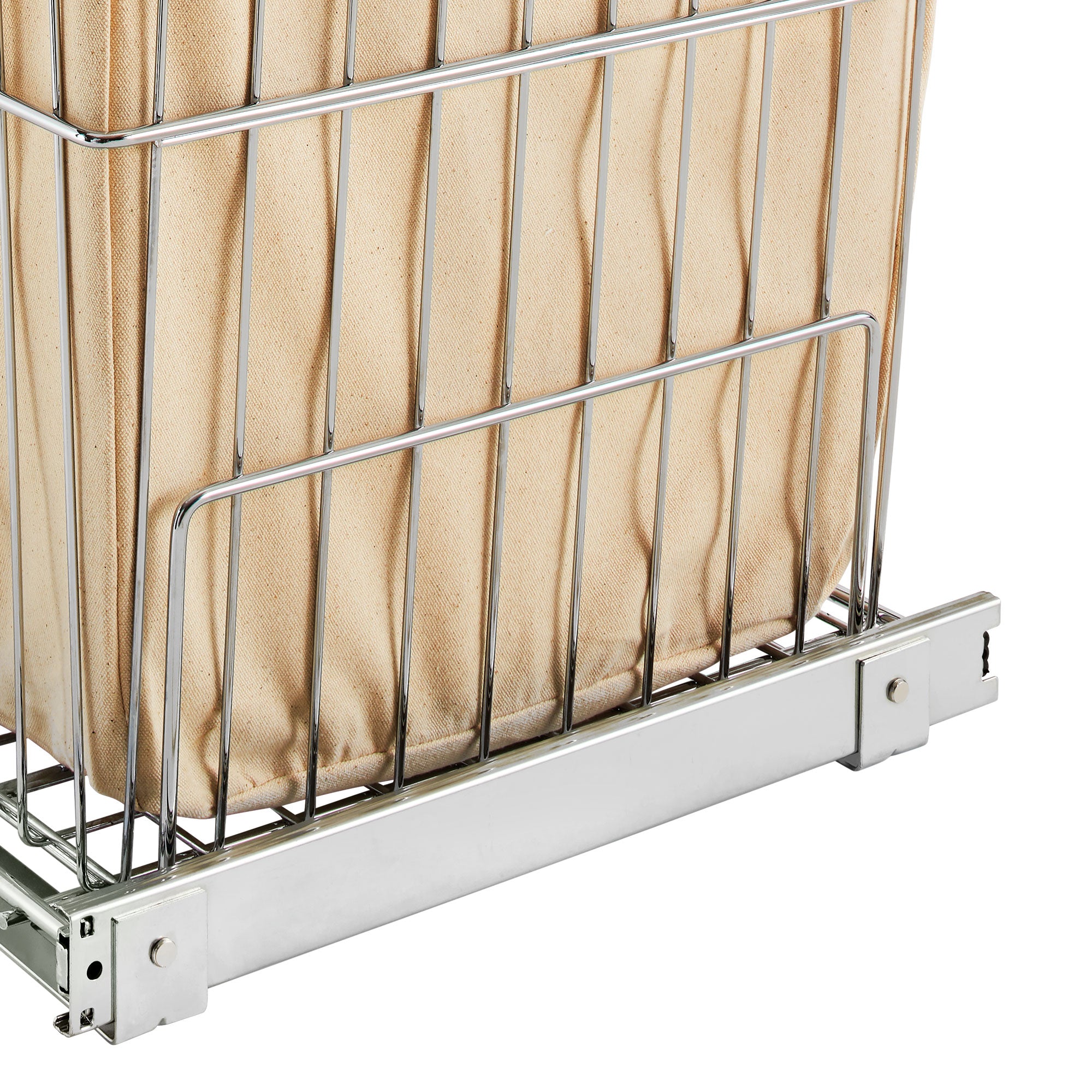Rev-A-Shelf HRV-1520 S CR Pullout Wire Clothes Hamper w/ Liner, Chrome (2 Pack) - VMInnovations