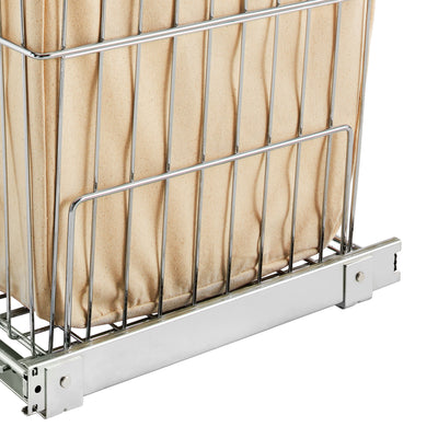 Rev-A-Shelf HRV-1520 S CR Pullout Wire Clothes Hamper w/ Liner, Chrome (2 Pack) - VMInnovations