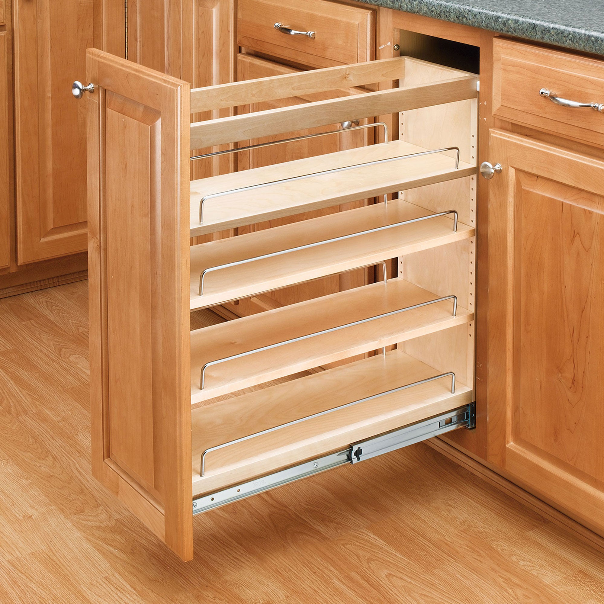 Rev-A-Shelf 448-BC-6C 6.5" Pullout Kitchen Cabinet Organizer Rack, Maple (Used)