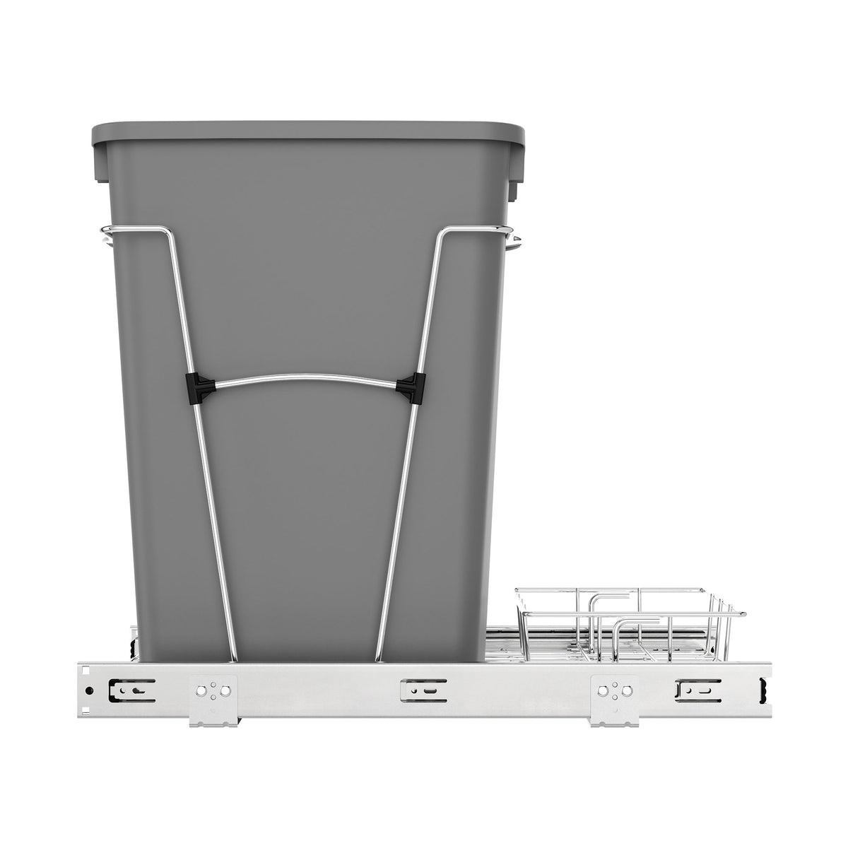 Rev-A-Shelf 35 Quart Pull Out Waste Container with Basket, Silver (Used)