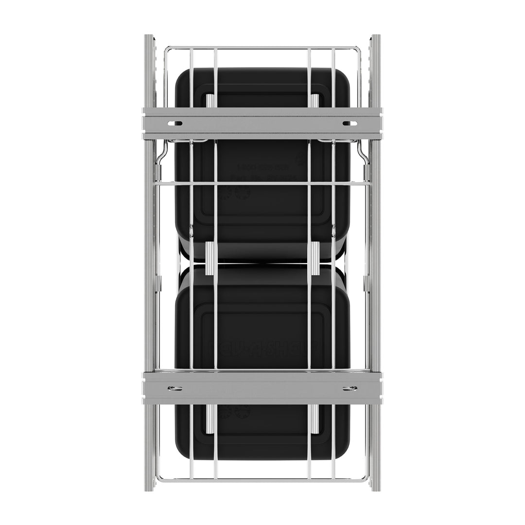 Rev-A-Shelf Double Pullout Trash Can 27 qt. for Kitchen, Black, RV-15KD-18C S - VMInnovations