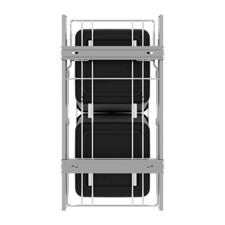 Rev-A-Shelf Double Pullout Trash Can 27 qt. for Kitchen, Black, RV-15KD-18C S - VMInnovations