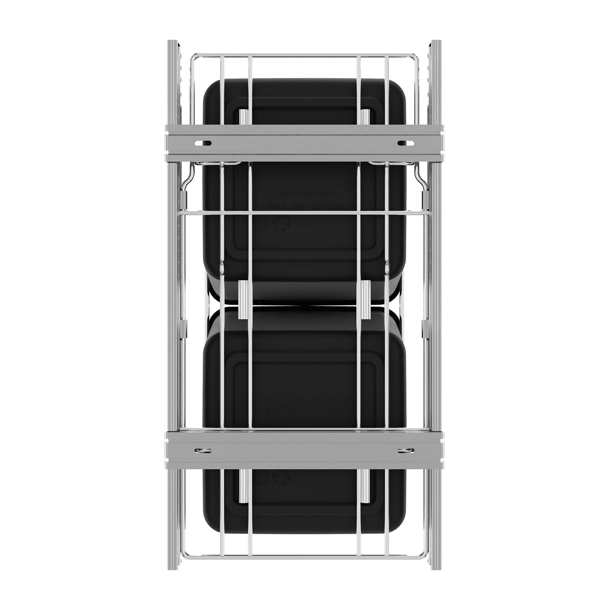 Rev-A-Shelf Double 27 Quart Pullout Waste Bin Container, Black (Used)