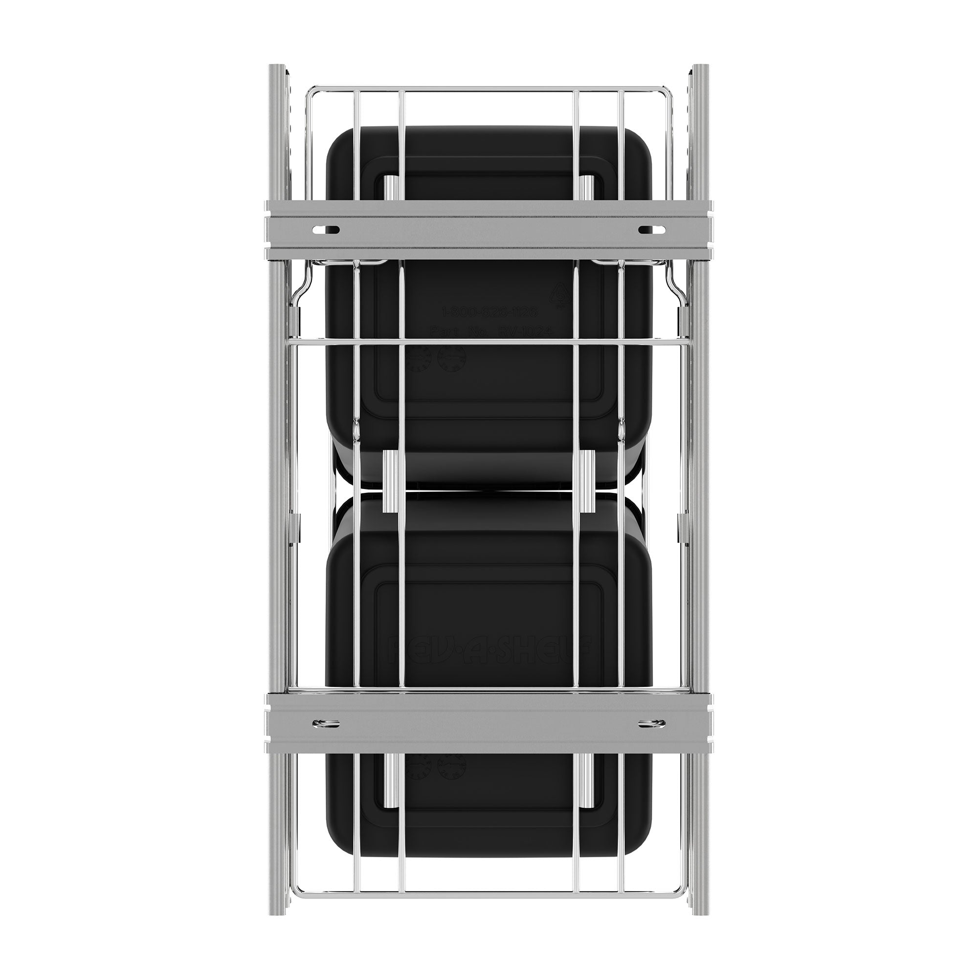 Rev-A-Shelf Double 27 Quart Pullout Waste Bin Container, Black (Open Box)