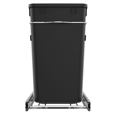 Rev-A-Shelf Double 27 Quart Pullout Waste Bin Container, Black (Used)