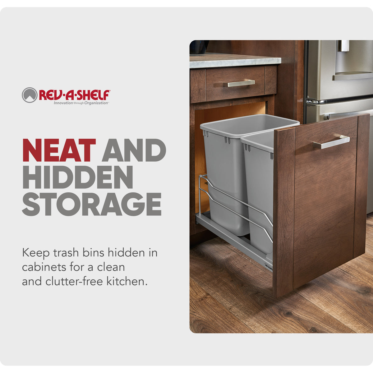 Rev A Shelf  Double 35 Quart Undermount Pullout Waste Container (Open Box)