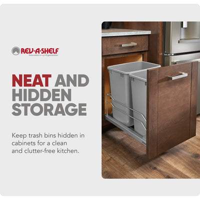 Rev A Shelf Double 35 Quart Undermount Pullout Waste Container (Used)