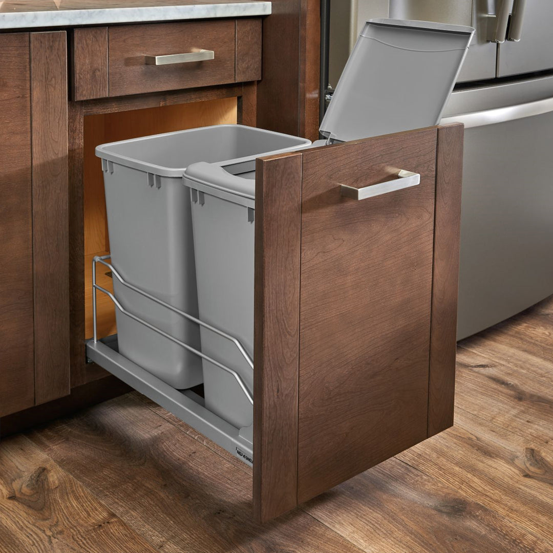 Rev-A-Shelf Double Pullout 35 qt. with Soft-close, 53WC-1835SCDM-217