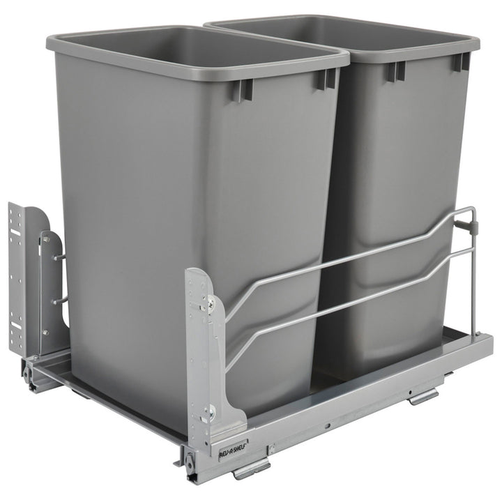 Rev-A-Shelf Double Pullout Trash Cans 35 qt. with Soft-close, 53WC-1835SCDM-217