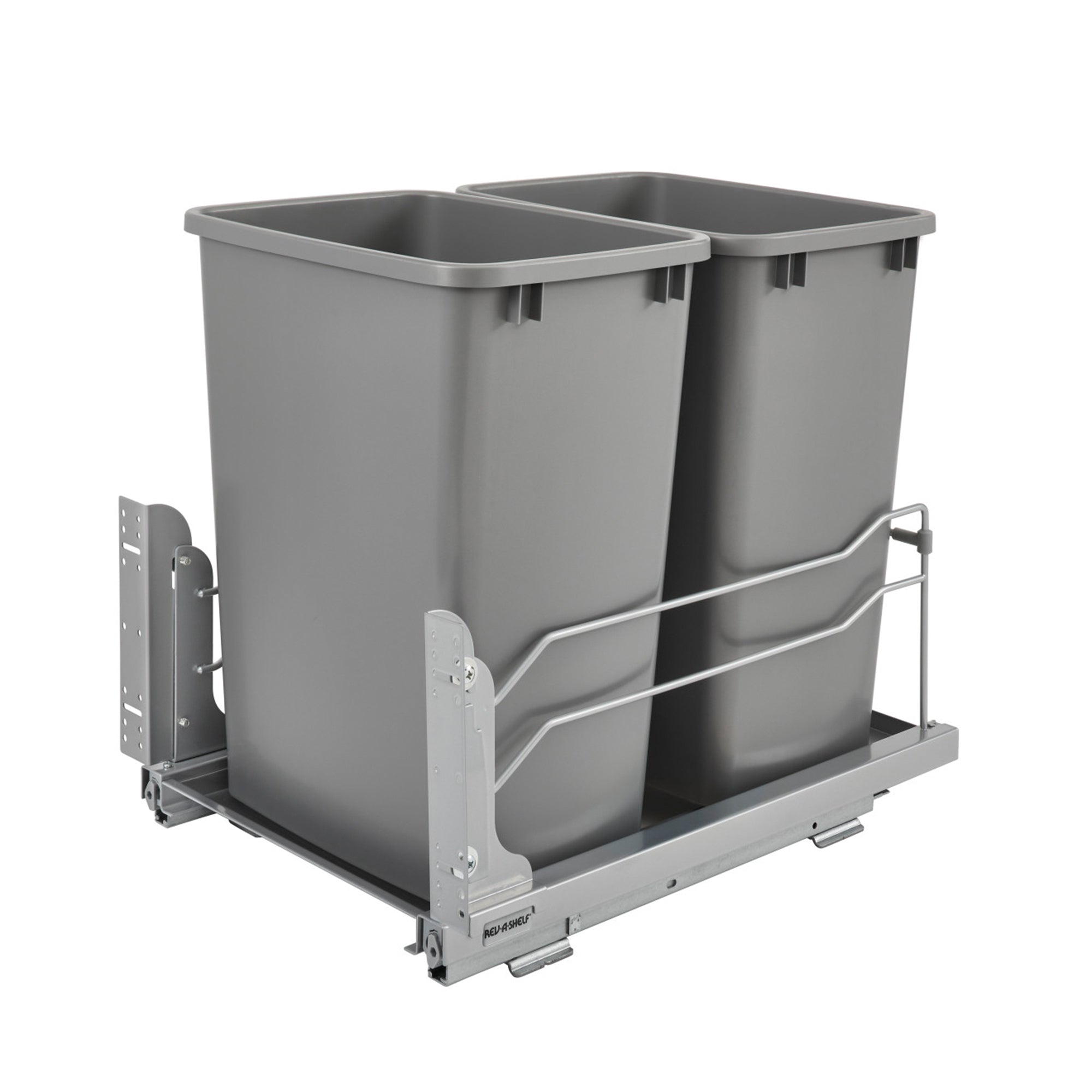 Rev A Shelf Double 35 Quart Kitchen Pullout Waste Container Trash Can (2 Pack)