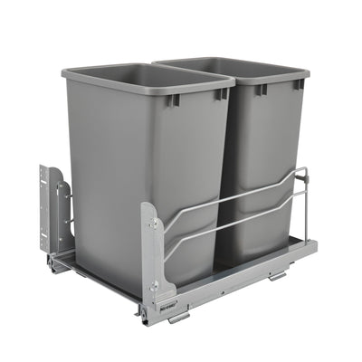 Rev A Shelf Double 35 Quart Kitchen Pullout Waste Container Trash Can (2 Pack)