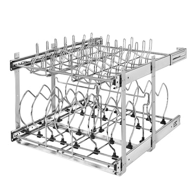 Rev-A-Shelf Pullout Cabinet Pot and Pan Organizer, 20.75" Width, 5CW2-2122-CR