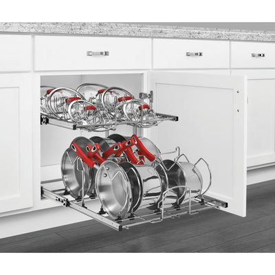 Rev-A-Shelf Pullout Cabinet Pot and Pan Organizer, 20.75" Width, 5CW2-2122-CR