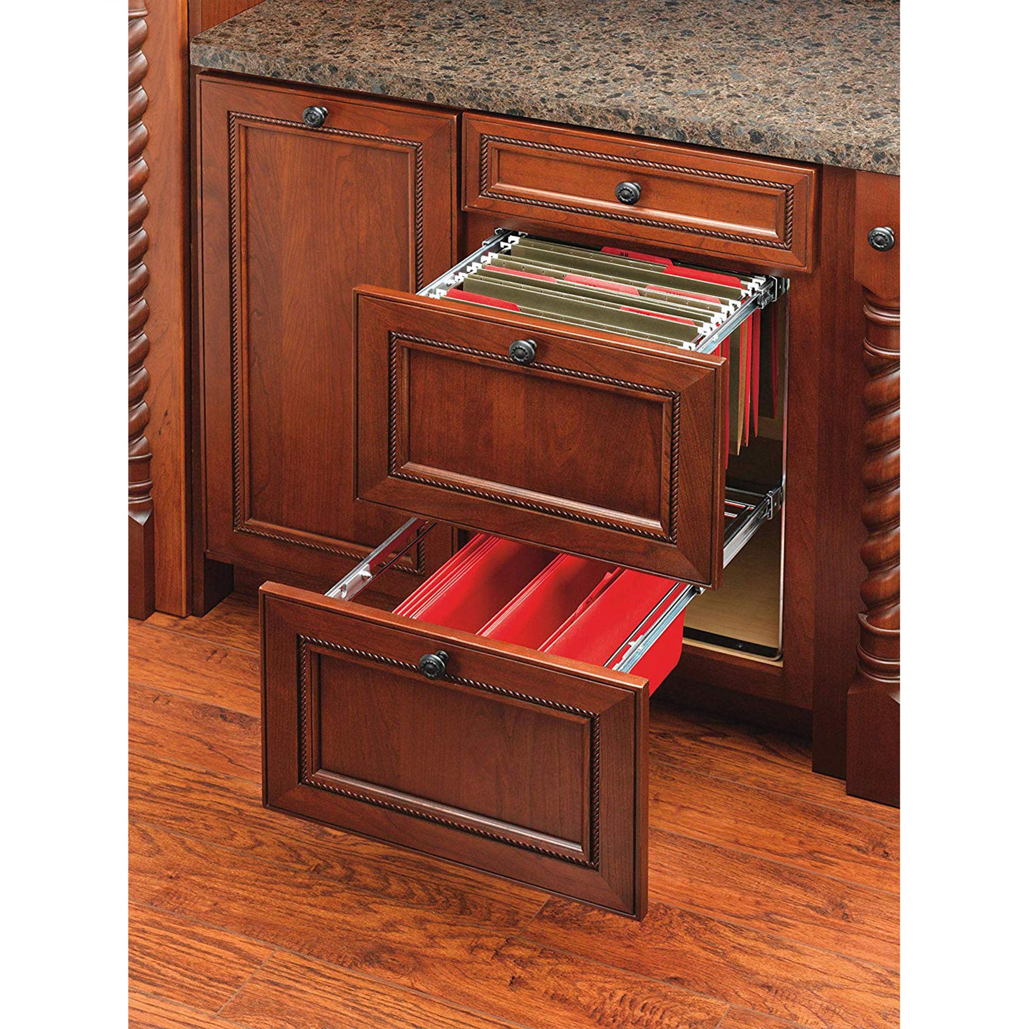 Rev-A-Shelf RAS-FD-KIT 2 Tier Base Cabinet File Drawer Organizer System (2 Pack) - VMInnovations