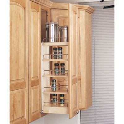 Rev-A-Shelf 8" Pull Out Wall Kitchen Cabinet Organizer Storage Rack, 448-WC-8C