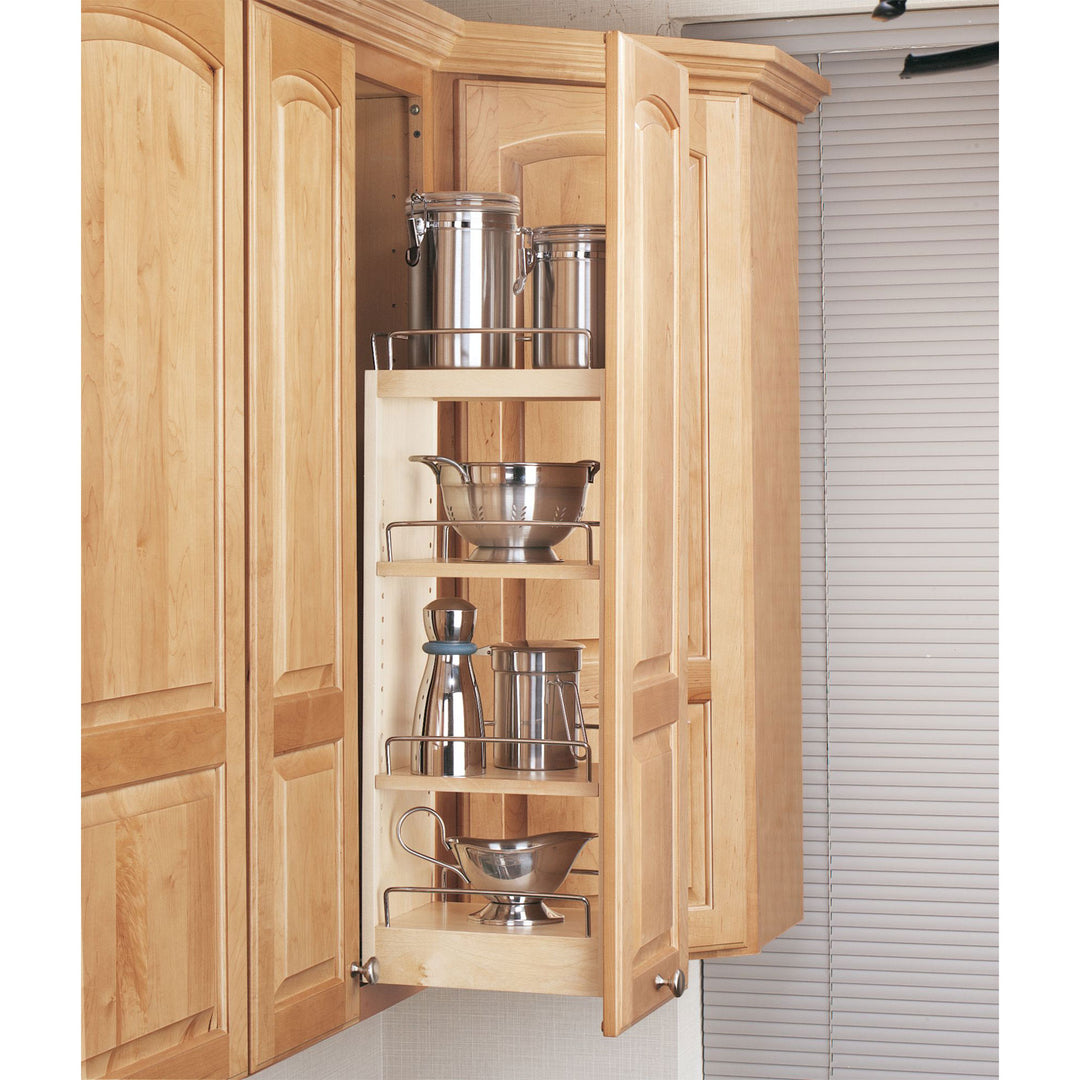 Rev-A-Shelf 8" Pullout Wall Kitchen Cabinet Organizer Storage Rack, 448-WC-8C