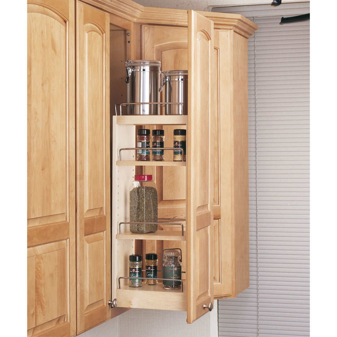 Rev-A-Shelf 8" Pullout Wall Kitchen Cabinet Organizer Storage Rack, 448-WC-8C