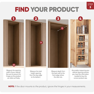 Rev A Shelf 8 Inch Pull Out Wood Base Kitchen Cabinet Organizer (Open Box)
