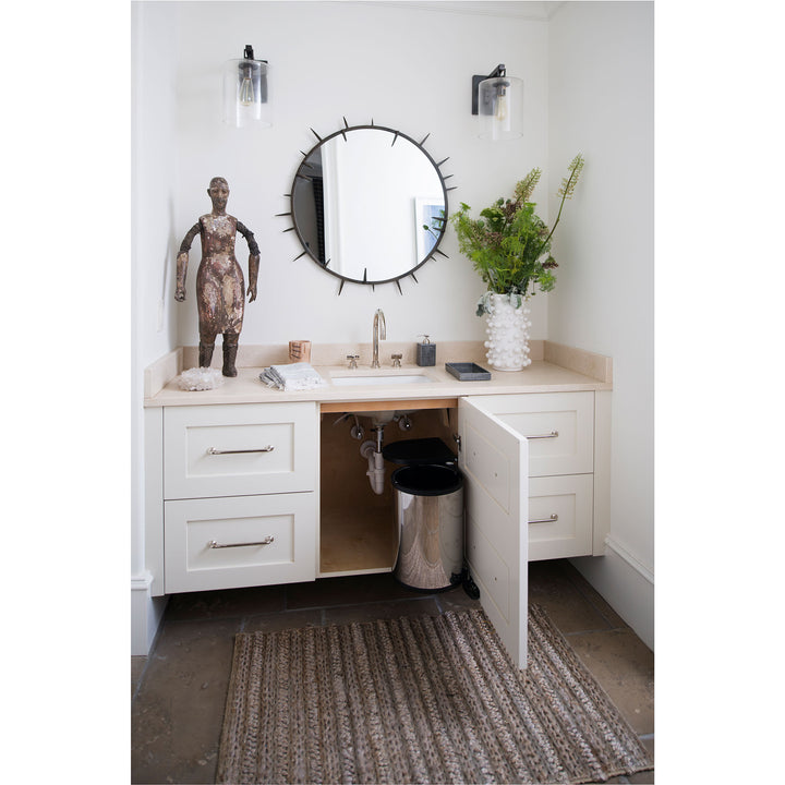 Rev-A-Shelf 15 L Pivot Out Under Sink Trash Can Stainless Steel, 8-010314-15