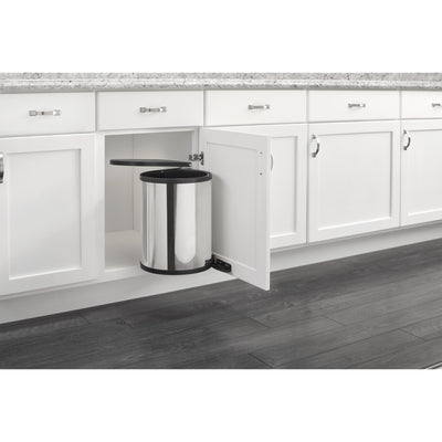 Rev-A-Shelf 13 Liter Stainless Steel Under Sink Waste Container (Open Box)