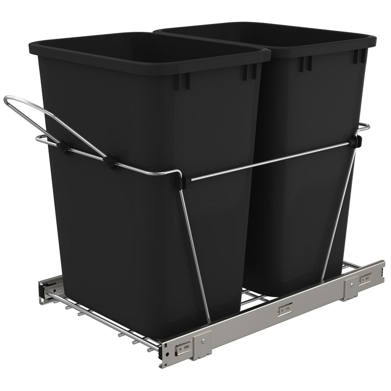 Rev-A-Shelf RV-18KD-18C S Double 35 Qt Pull-Out Waste Bins (Open Box) (2 Pack)