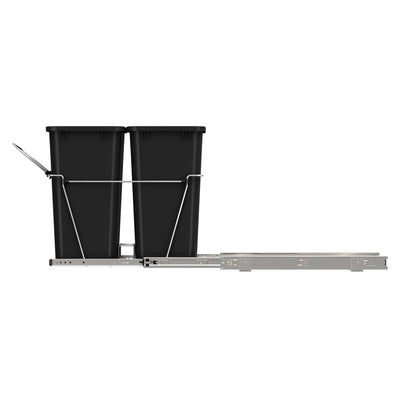 Rev-A-Shelf Double Pull Out Trash Can 35 Qt for Kitchen, Black, RV-18KD-18C S