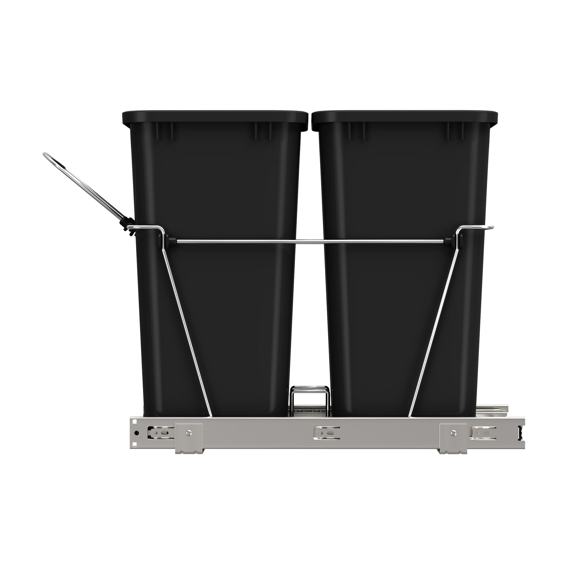 Rev-A-Shelf Double 35 Quart Sliding Pull-Out Waste Bin & Waste Bin Lid (2 Pack)