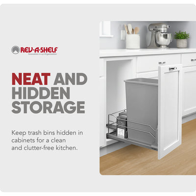 Rev A Shelf 53WC-1550SCDM-117 50 Quart Pullout Waste Container, Gray (Open Box)