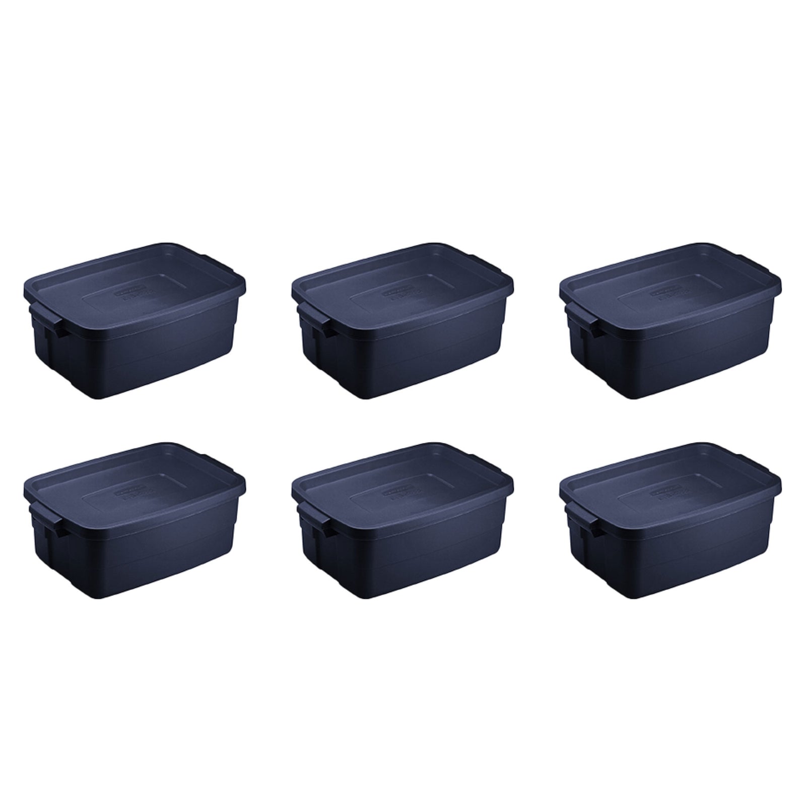 Rubbermaid 3 Gallon Stackable Storage Container, Dark Indigo Metallic (6 Pack) - VMInnovations