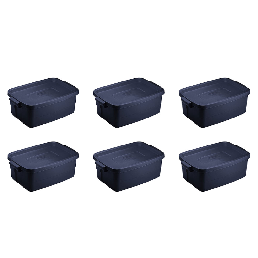 Rubbermaid Roughneck 3 Gallon Rugged Storage Tote Container, Blue (6 Pack)(Used)