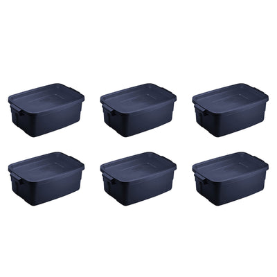 Rubbermaid Roughneck 3 Gal Storage Tote Container, Blue (6 Pack) (Open Box) - VMInnovations
