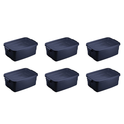 Rubbermaid Roughneck 3 Gal Storage Tote Container, Blue (6 Pack) (Open Box)