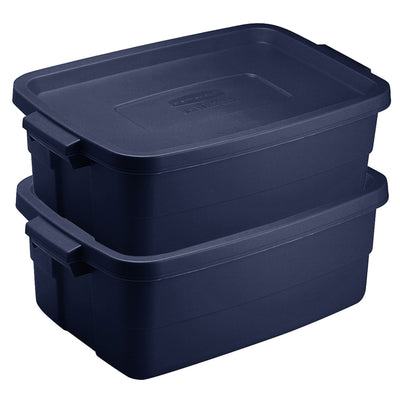 Rubbermaid 3 Gallon Stackable Storage Container, Dark Indigo Metallic (6 Pack) - VMInnovations