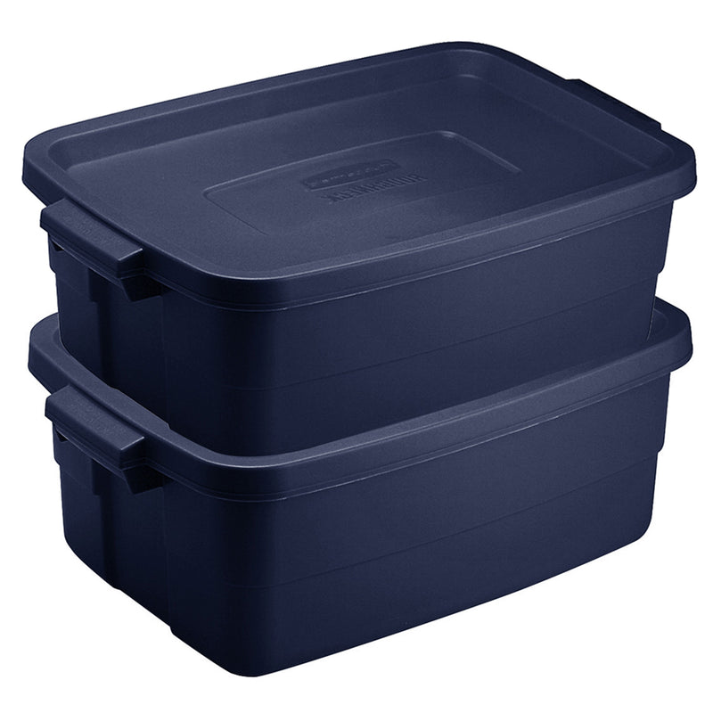 Rubbermaid Roughneck 3 Gal Storage Tote Container, Blue (6 Pack) (Open Box)