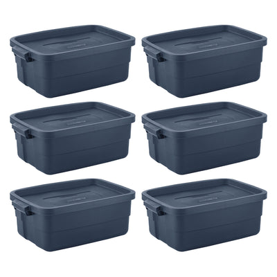 Roughneck 10 Gal Stackable Storage Tote Container (6 Pack) (Open Box)