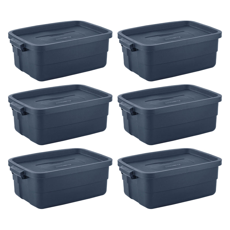 Roughneck 10 Gal Stackable Storage Tote Container (6 Pack) (Open Box)