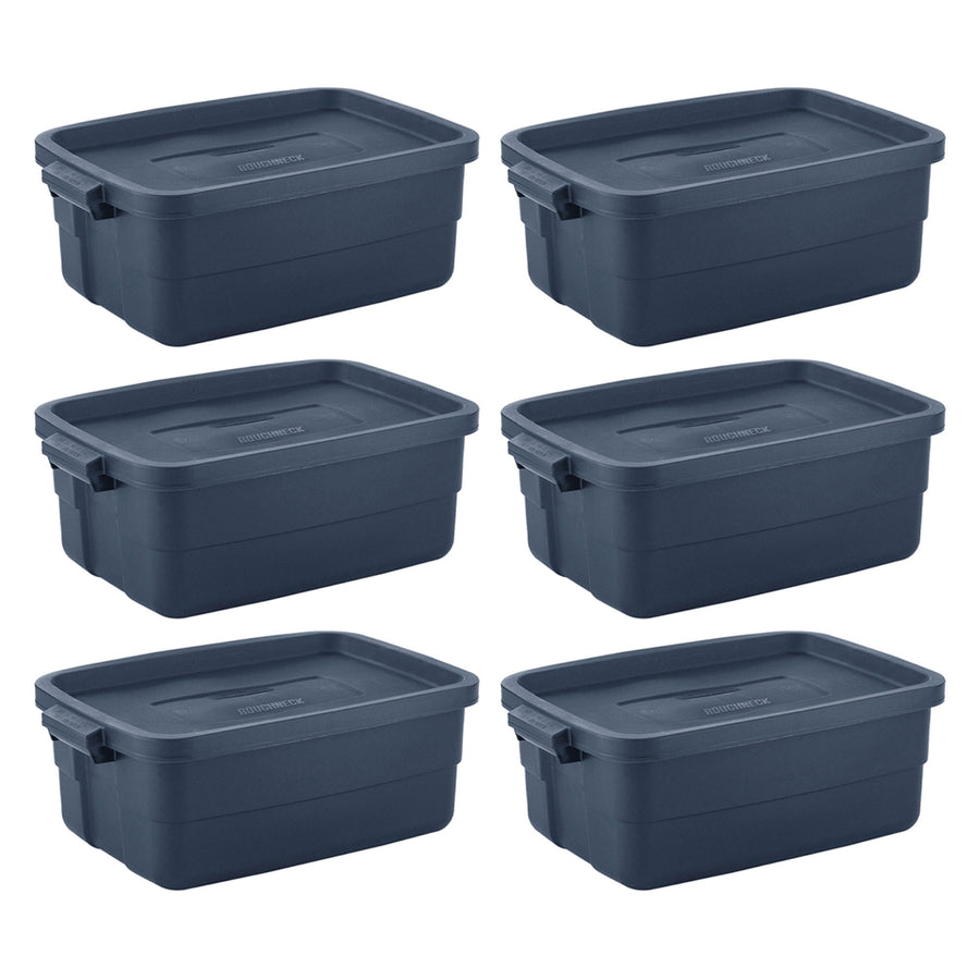 Roughneck 10 Gal Stackable Storage Tote Container (6 Pack) (Open Box) - VMInnovations