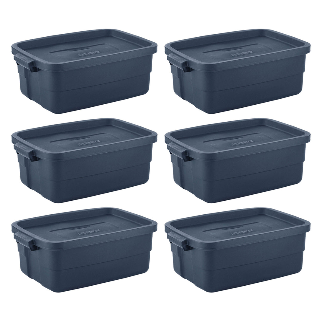 Roughneck 10 Gal Stackable Storage Tote Container (6 Pack) (Open Box) - VMInnovations