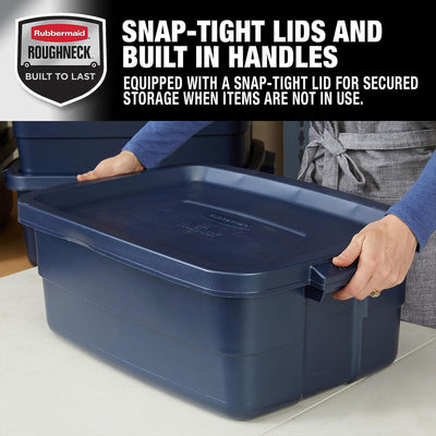 Rubbermaid Roughneck 10 Gallon Rugged Storage Tote Container (6 Pack) (Used)