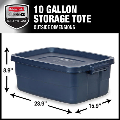 Roughneck 10 Gal Stackable Storage Tote Container (6 Pack) (Open Box)