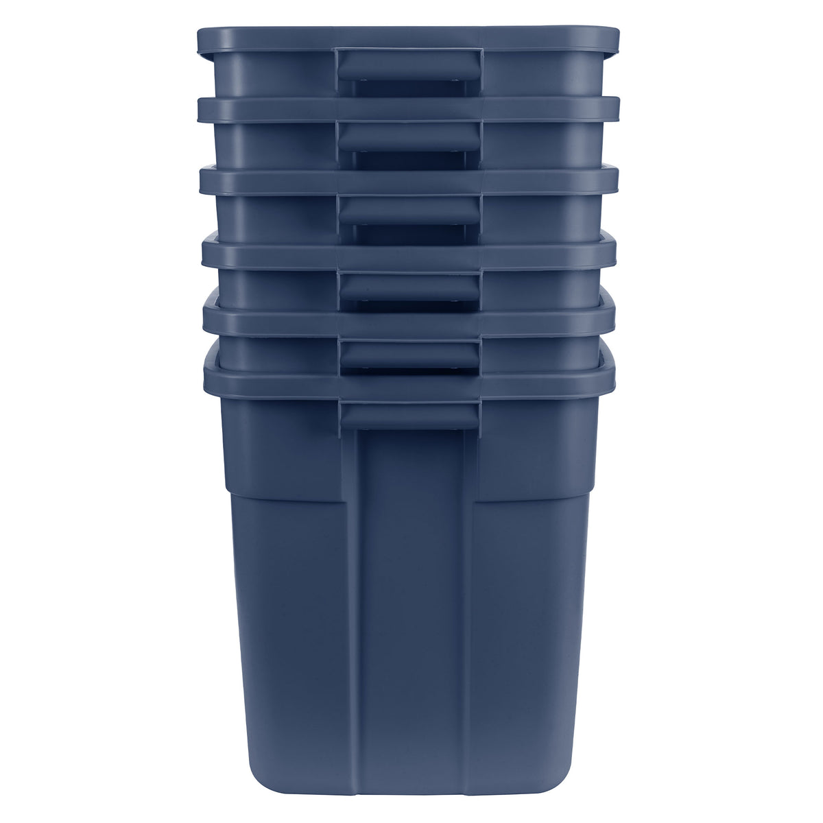 Rubbermaid 18 Gallon Storage Container, Dark Indigo Metallic (6 Pack) (Damaged)