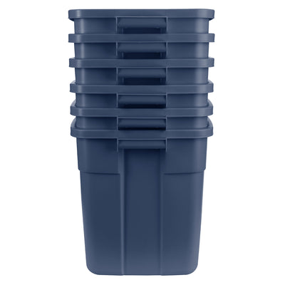 Rubbermaid 18 Gallon Storage Container, Dark Indigo Metallic (6 Pack) (Damaged)