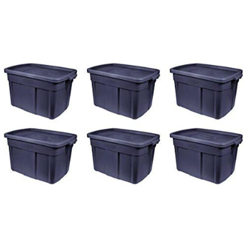 Rubbermaid 18 Gallon Rugged Stackable Storage Tote Container (6 Pack) (Used)